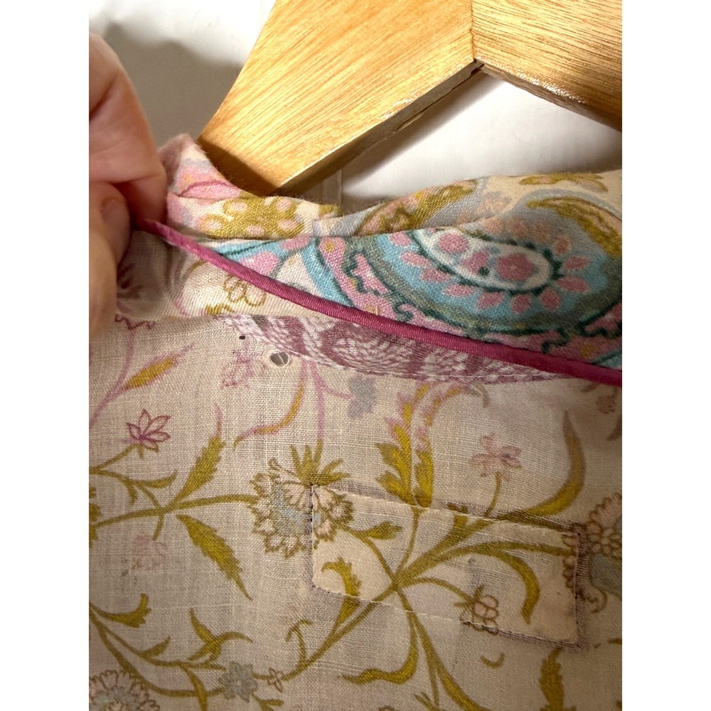 Johnny Was Workshop Ramie Patchwork Button Down S… - image 9